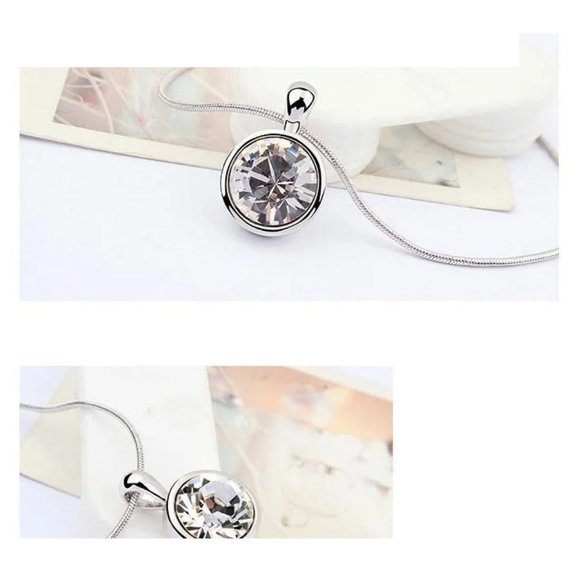 Minimalist Stud Necklace And Earrings 925 Sterling Silver Set Gift - Picture 2 of 5